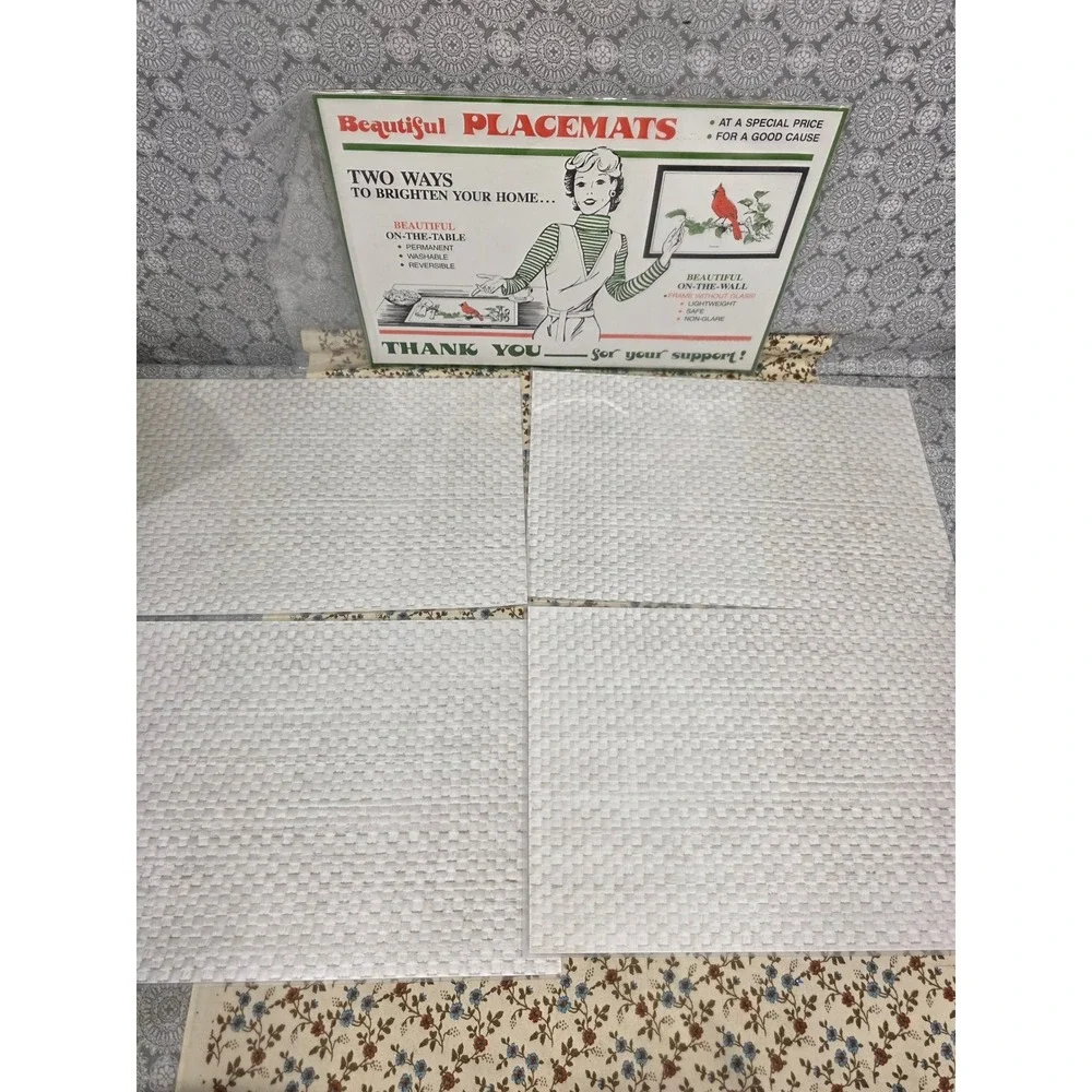 Vintage Currier &‎ Ives Placemats Whirley Industries Set of 4 Farmhouse Decor